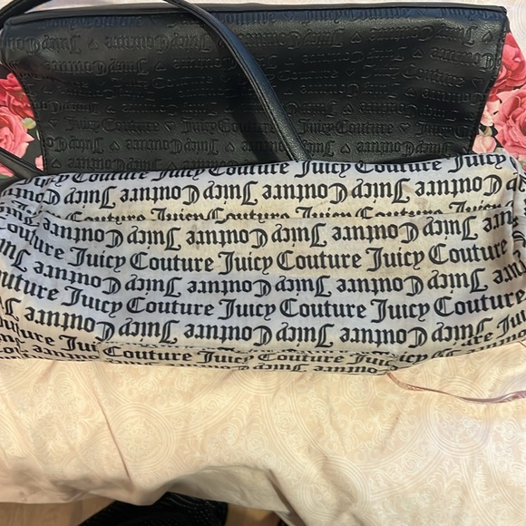 Juicy Couture Black Satchel with Pink Floral Accents - Picture 15 of 16